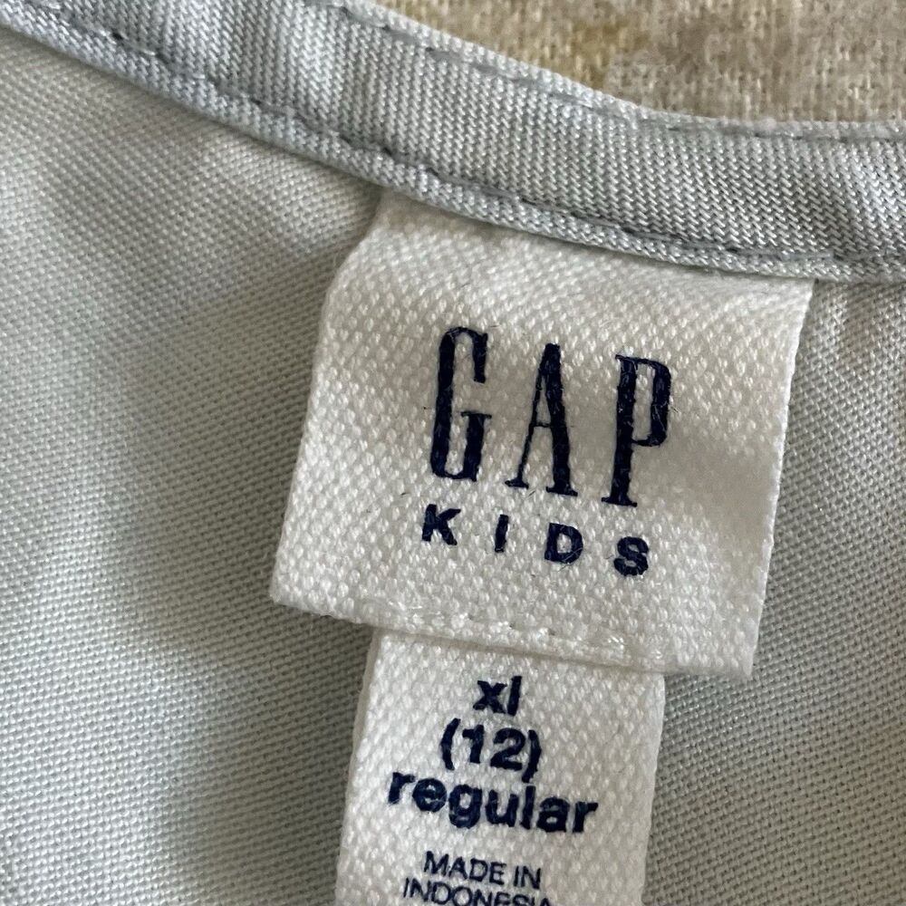Gap Kids Dress Girls Sz XL 12 Ombre Sleeveless A Line Cut Out White Blue - Picture 3 of 6